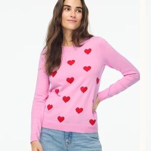 J crew Red heart Teddie sweater